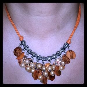 Orange beaded necklace